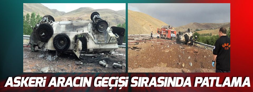 Vanda zırhlı aracın geçişi sırasında patlama Vanda zırhlı aracın geçişi sırasında patlama