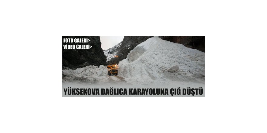 Yüksekova-Dağlıca Karayoluna Çığ Düştü