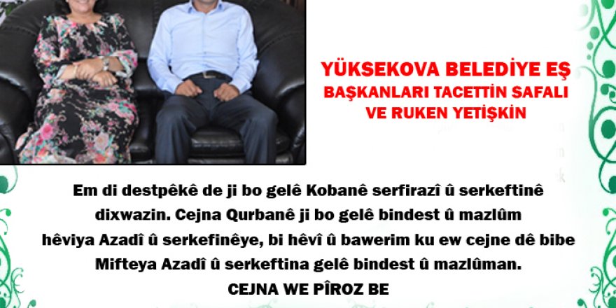 Yüksekova Kurban Bayramı Mesajları