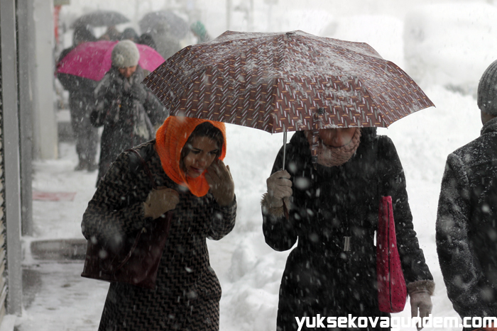 Yüksekova'da Kar Yağışı,Okullar Tatil Edildi 17