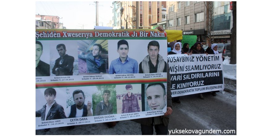 Yüksekova'da sokağa çıkma yasakları protesto edildi