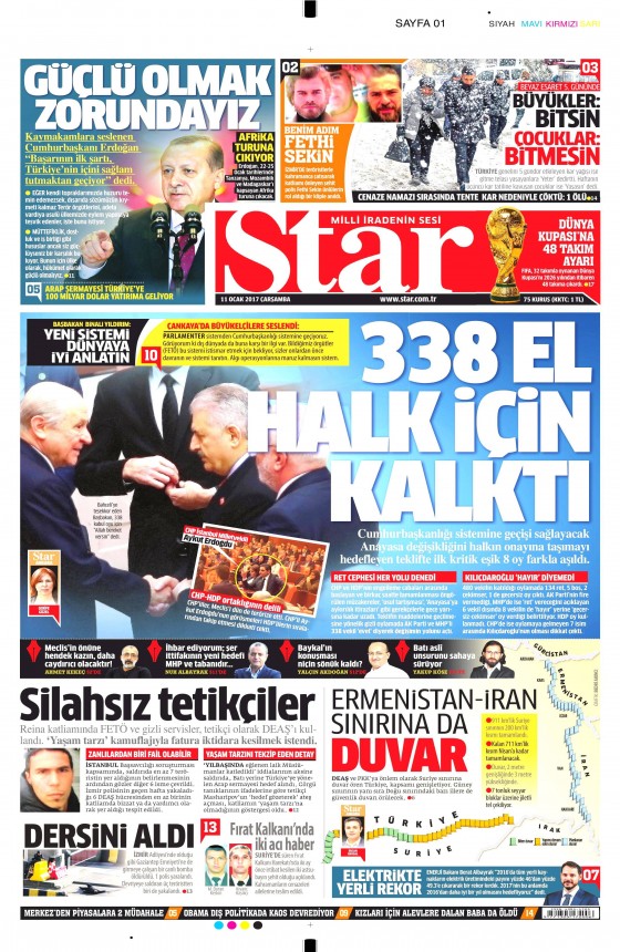 11 Ocak 2017 gazete manşetleri 12