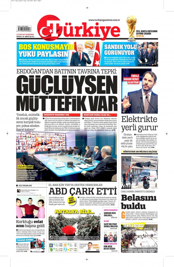 11 Ocak 2017 gazete manşetleri 15