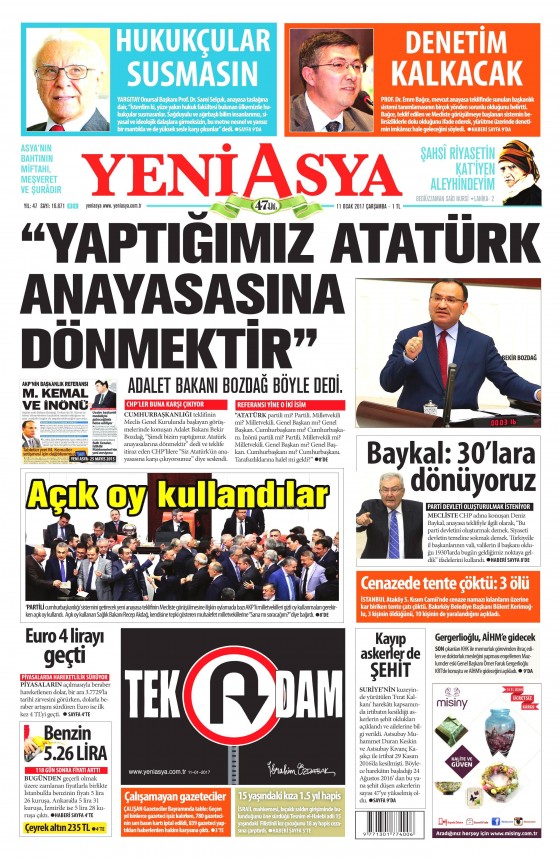 11 Ocak 2017 gazete manşetleri 16