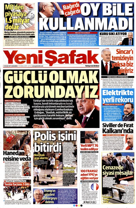 11 Ocak 2017 gazete manşetleri 19
