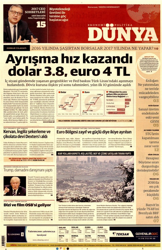 11 Ocak 2017 gazete manşetleri 2
