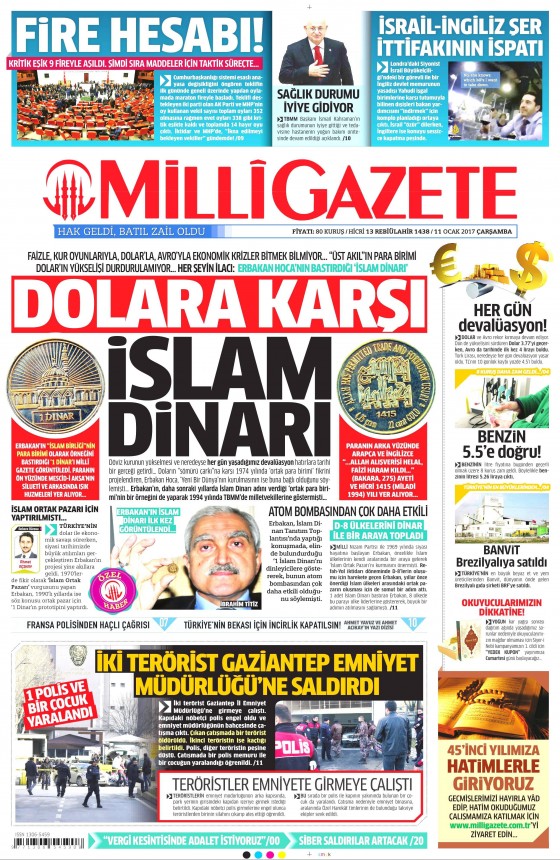 11 Ocak 2017 gazete manşetleri 3