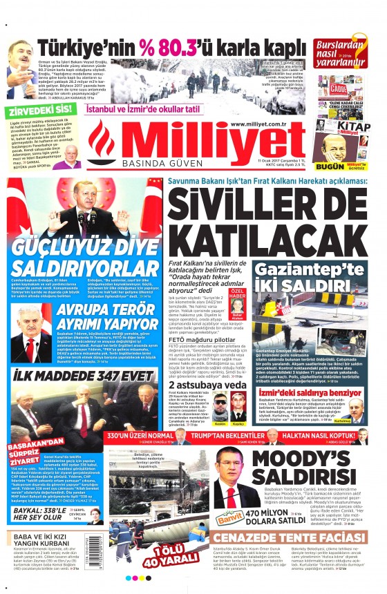 11 Ocak 2017 gazete manşetleri 8