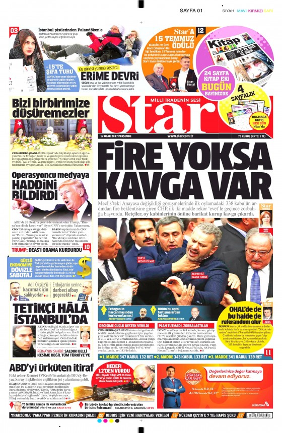 12 Ocak 2017 gazete manşetleri 10