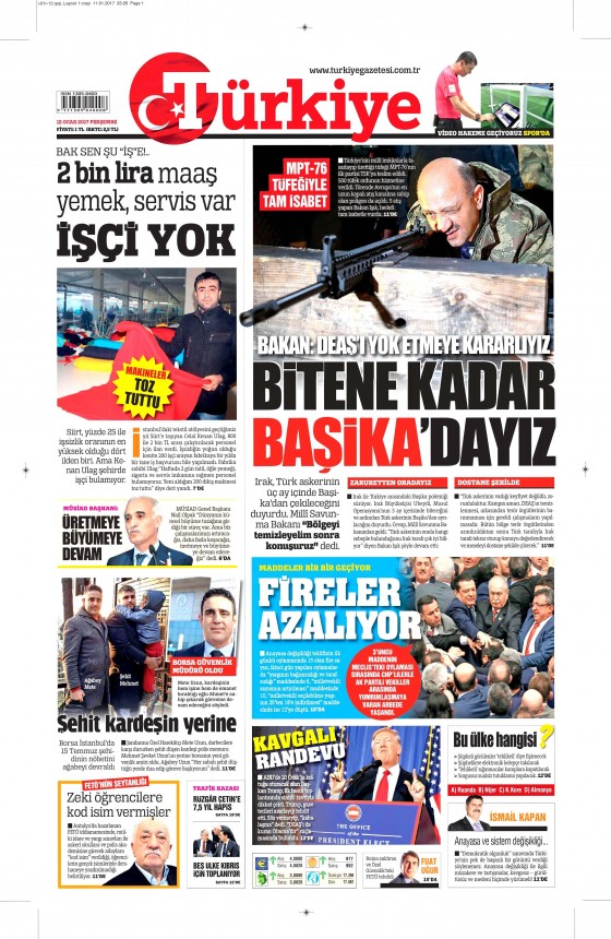12 Ocak 2017 gazete manşetleri 14