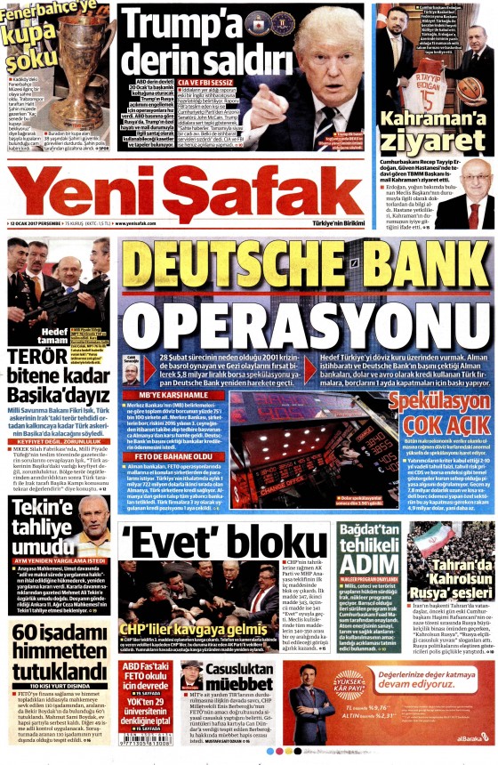 12 Ocak 2017 gazete manşetleri 17