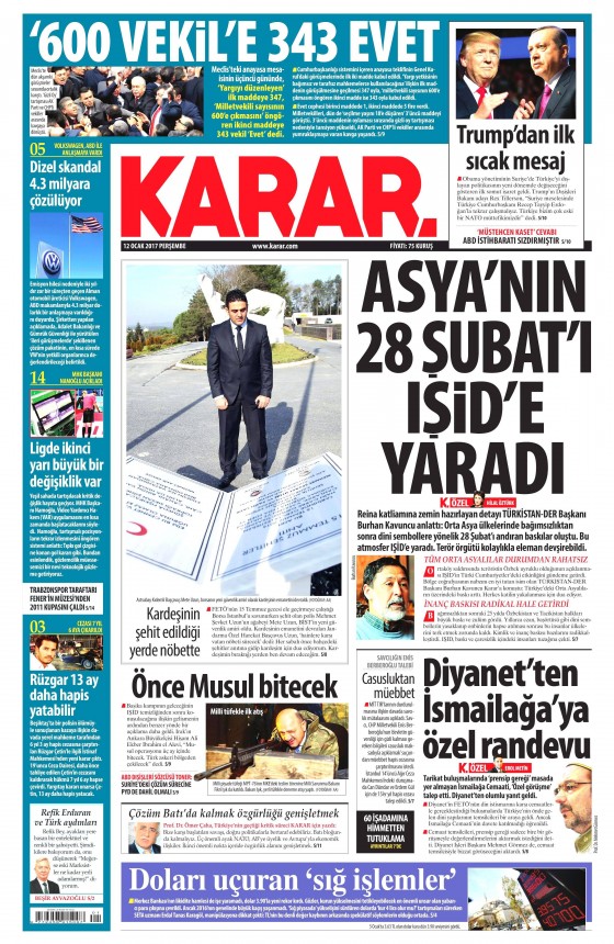 12 Ocak 2017 gazete manşetleri 18