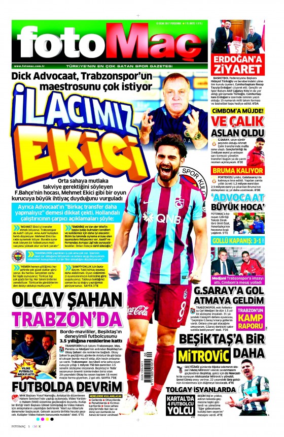 12 Ocak 2017 gazete manşetleri 7