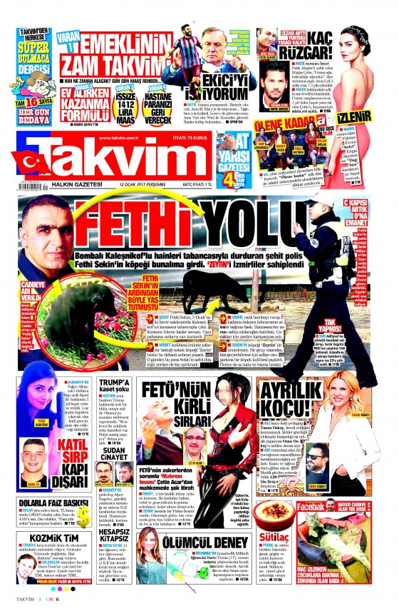 12 Ocak 2017 gazete manşetleri 9
