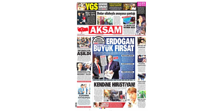 12 Ocak 2017 gazete manşetleri