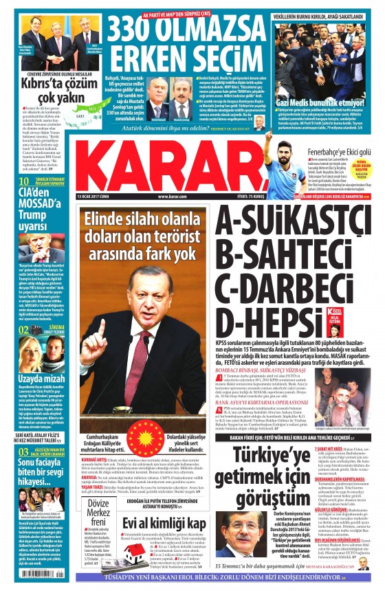13 Ocak 2017 gazete manşetleri 23