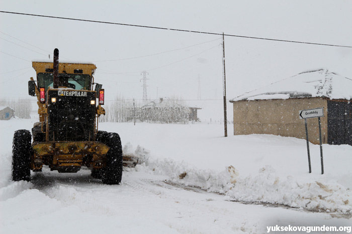 Yüksekova'da 14 köy ve 54 mezra yolu kardan kapandı 1