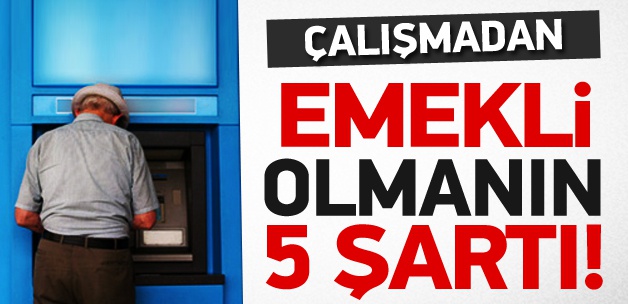 Çalışmadan emekli olmanın 5 şartı!