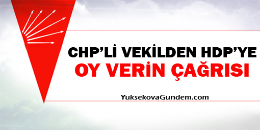 CHP'li vekilden 'HDP'ye oy verin' çağrısı