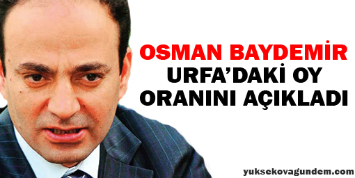 Osman Baydemir, Urfa'daki oy oranını açıkladı
