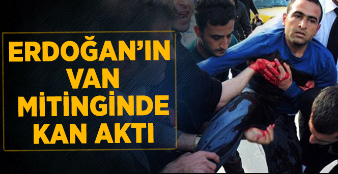 Van'da Erdoğan'ın konuşmasından sonra olay: 1 yaralı