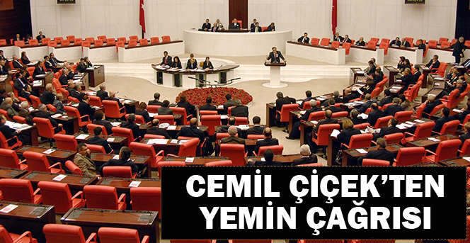 Meclis Başkanı Cemil Çiçek'ten yemin çağrısı