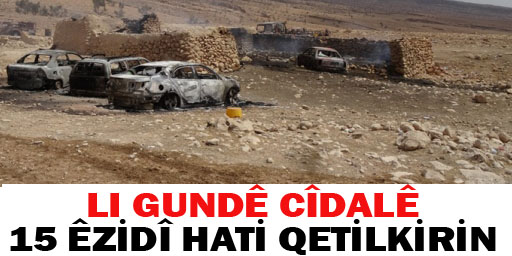 Li gundê Cidalê 15 Êzidî hatin qetilkirin