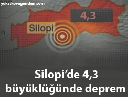 Silopi'de 4.3 Büyüklüğünde Deprem