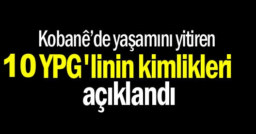 Kobanê'de hayatını kaybeden 10 YPG'linin kimlikleri açıklandı