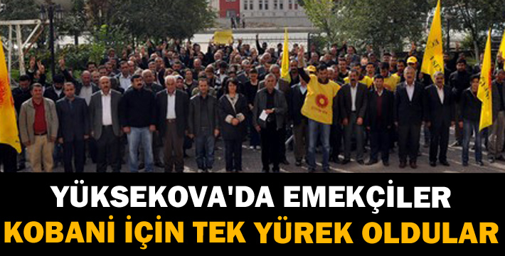 Yüksekova'da Emekçiler Kobani için tek yürek oldular