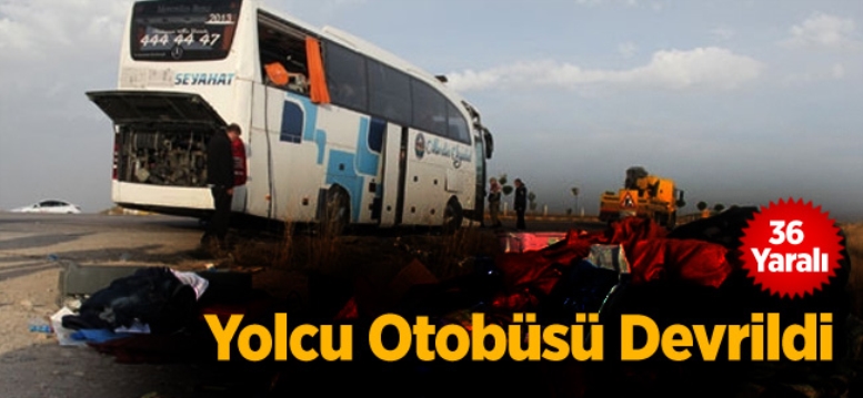 Yolcu Otobüsü Devrildi 36 Yaralı!
