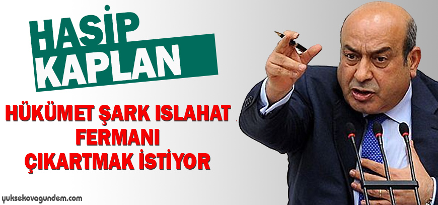 Kaplan: Hükümet Şark İslahat Fermanı çıkartmak istiyor