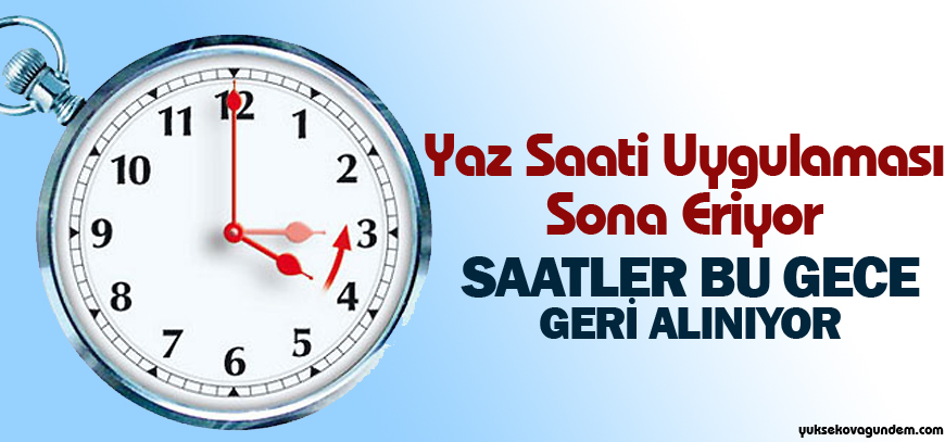 Saatler bu gece geri alınıyor