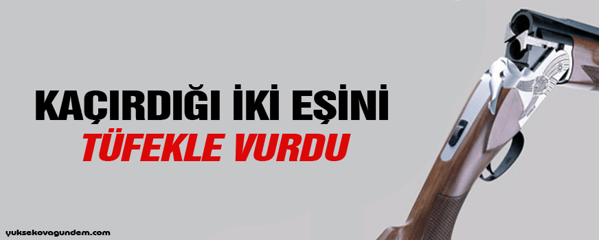 Kaçırdığı iki eşini tüfekle vurdu