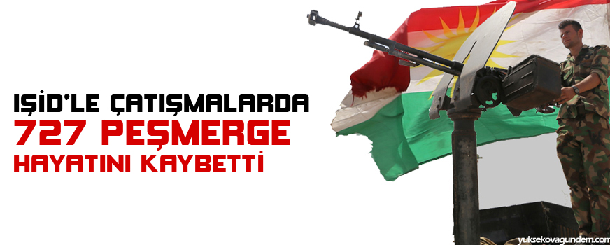 IŞİDle çatışmalarda 727 Peşmerge hayatını kaybetti