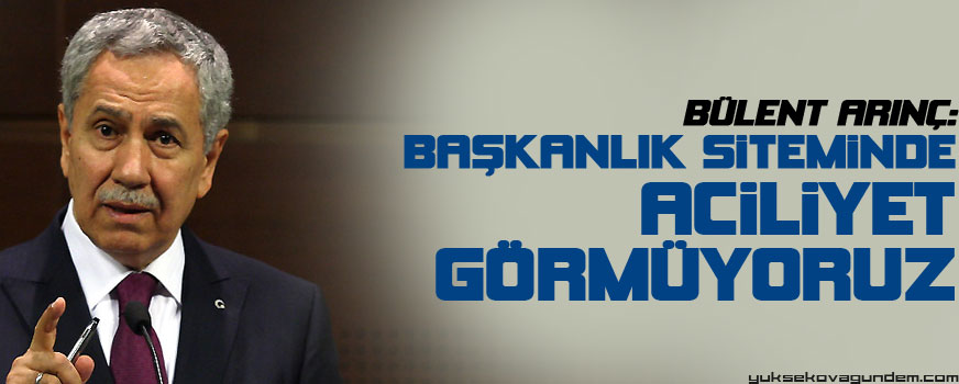 Arınç: Başkanlık siteminde aciliyet görmüyoruz