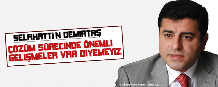 Demirtaş: Çözüm sürecinde önemli gelişmeler var diyemeyiz