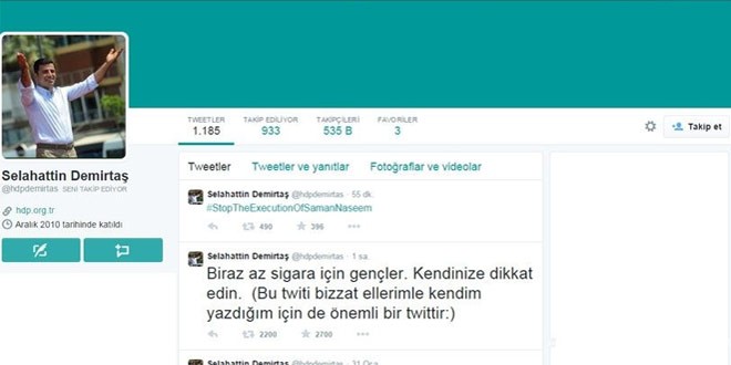 Demirtaş: Biraz az sigara için gençler