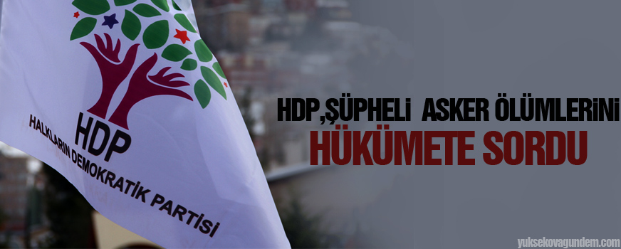 HDP, şüpheli asker ölümlerini hükümete sordu