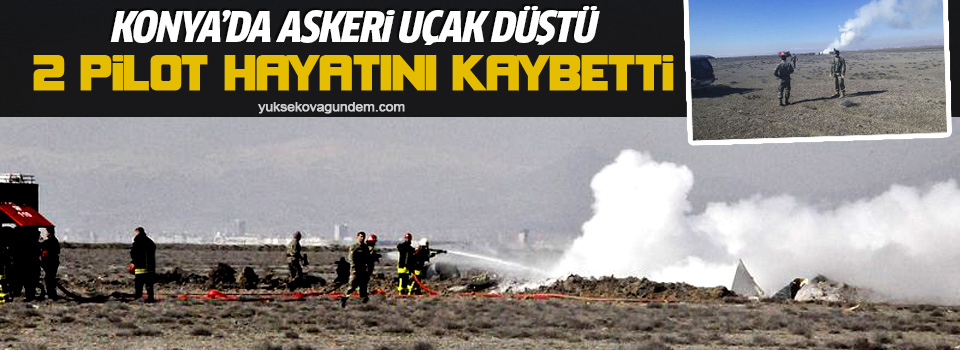 Konyada eğitim uçağı düştü