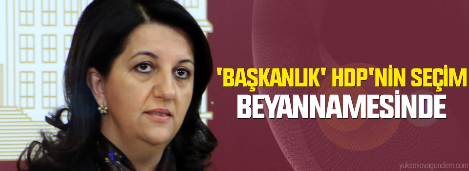 'Başkanlık' HDP'nin seçim beyannamesinde