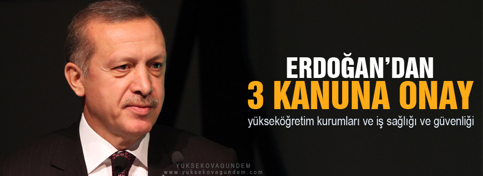 Erdoğan’dan 3 kanuna onay