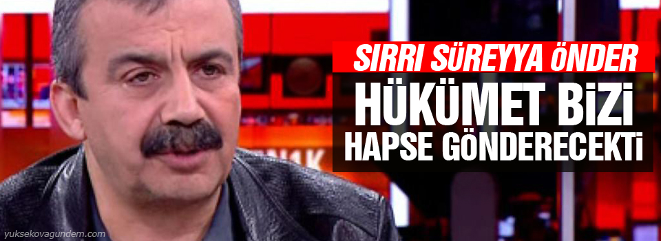 Sırrı Süreyya Önder: Hükümet bizi hapse gönderecekti