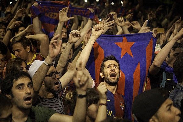 Barcelona taraftarları 23. lig şampiyonluğunu kutladı
