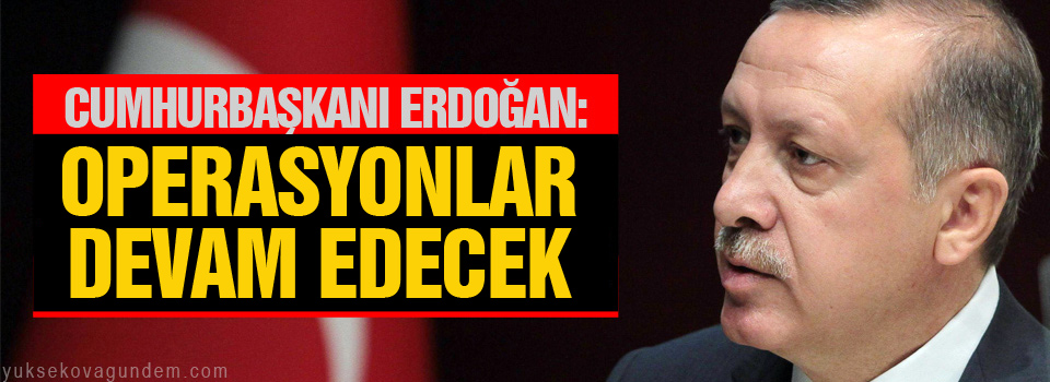 Erdoğan: Operasyonlar devam edecek