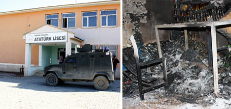 Yüksekova'da bir okul kundaklandı