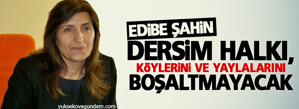 Şahin: Dersim halkı, köylerini ve yaylalarını boşaltmayacak