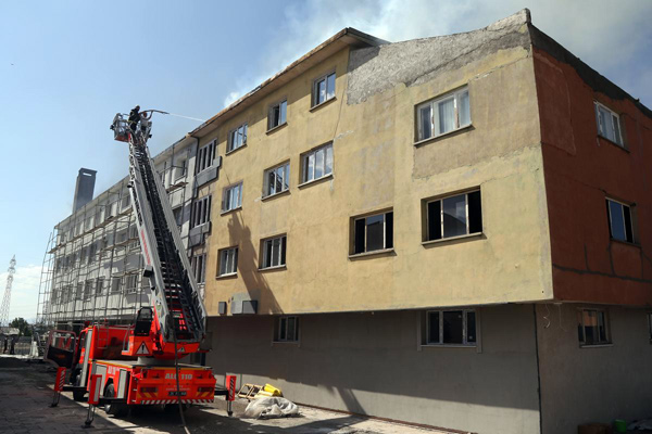 Erzurum'da fabrika yangını