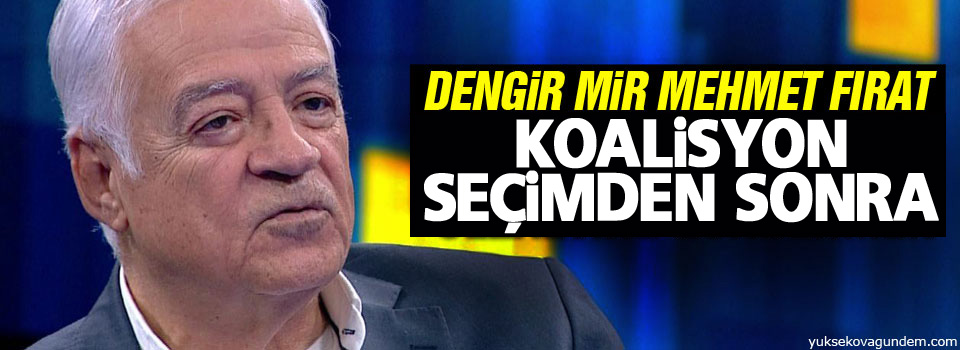 Dengir Mir Mehmet Fırat: Koalisyon seçimden sonra!