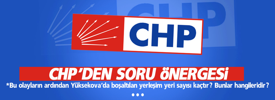 CHP'den yaşananlar hakkında soru önergesi